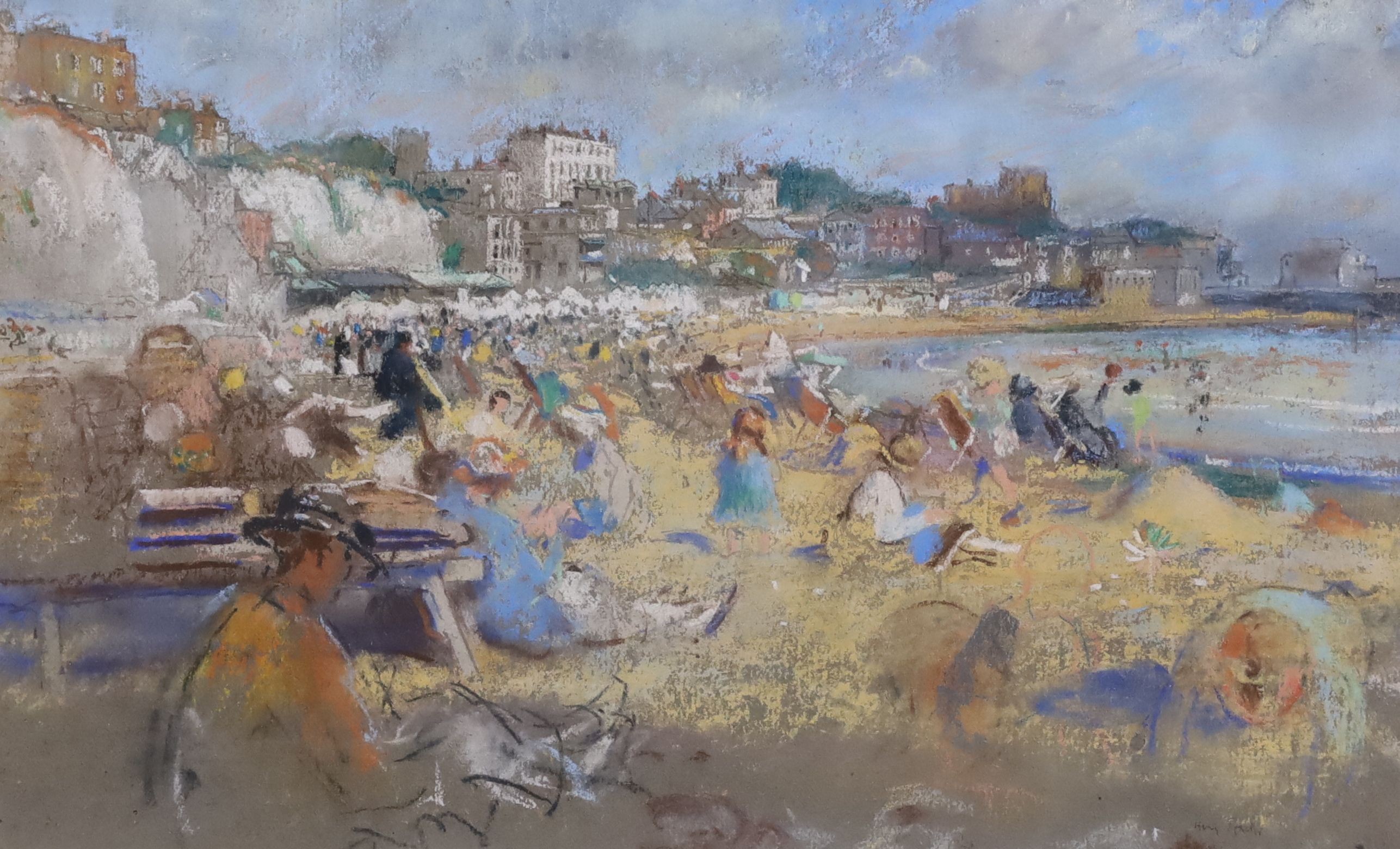 Henry Tonks (1862-1937), 'Broadstairs', pastel and watercolour on paper, 27 x 43.5cm